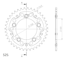 Supersprox Stealth-Kettenrad 525 39Z (Orange)