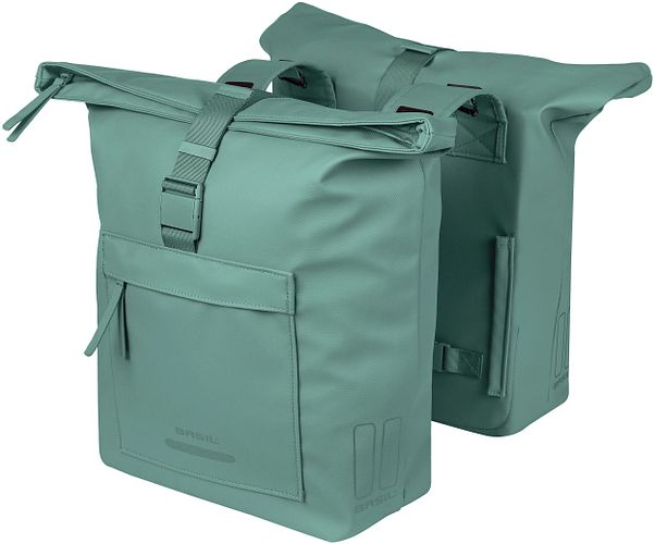 Basil Doppeltasche Brooklyn 41 Liter grün,silber