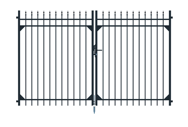 Alberts® Doppeltor Columbus, Alu,matt schw.Kst.b., lichte Breite 3010 mm, Höhe 1800 mm 510527