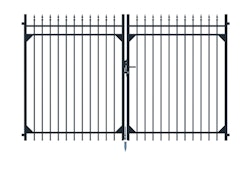 Alberts® Doppeltor Columbus, Alu,matt schw.Kst.b., lichte Breite 3010 mm, Höhe 1800 mm 510527