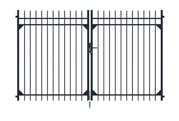 Alberts® Doppeltor Columbus, Alu,matt schw.Kst.b., lichte Breite 3010 mm, Höhe 1800 mm 510527