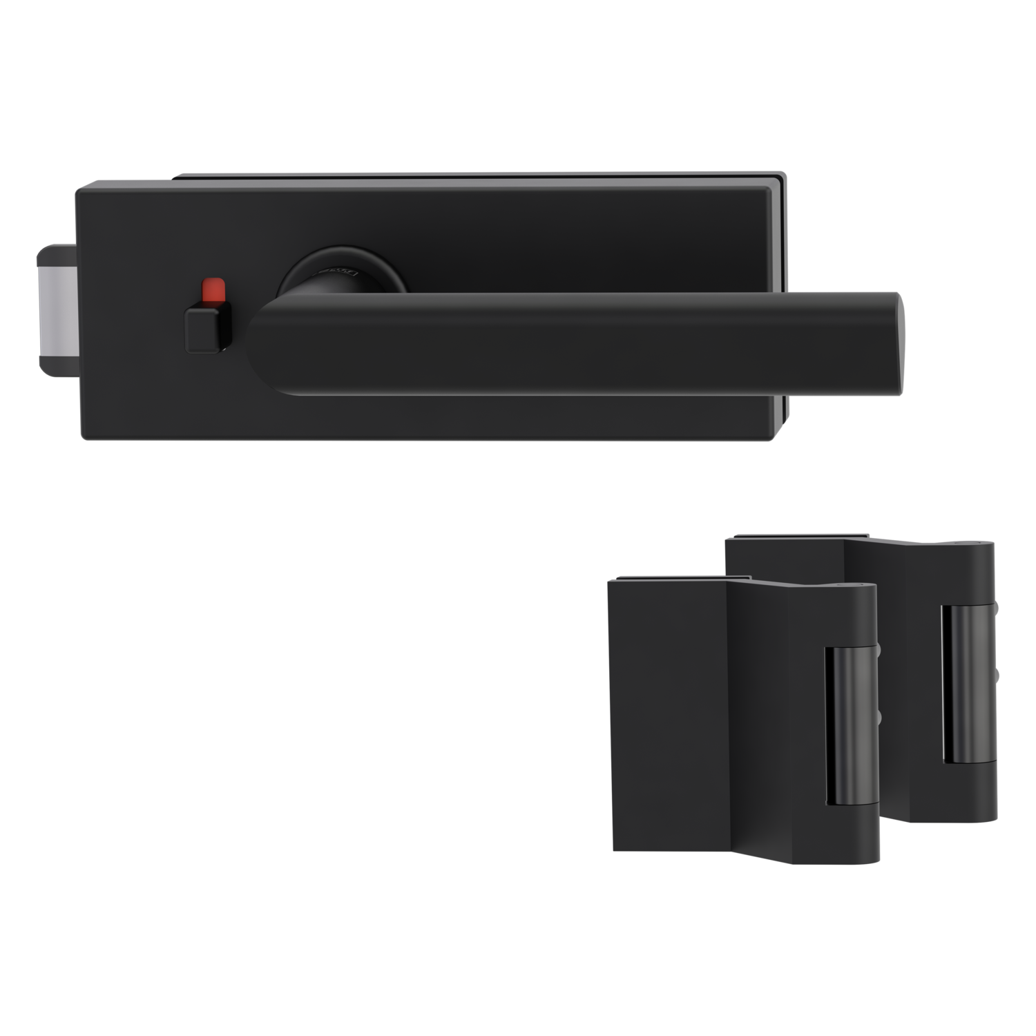 Griffwerk Glastürbeschlag PURISTO S mit Griff TRI 134 smart2lock Flüster 3-tlg. Bänder TRI 134 Graphitschwarz