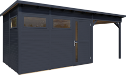 Bertilo Element-Gartenhaus Pentus 3 Lounge inkl. Anbaudach - 19 mm