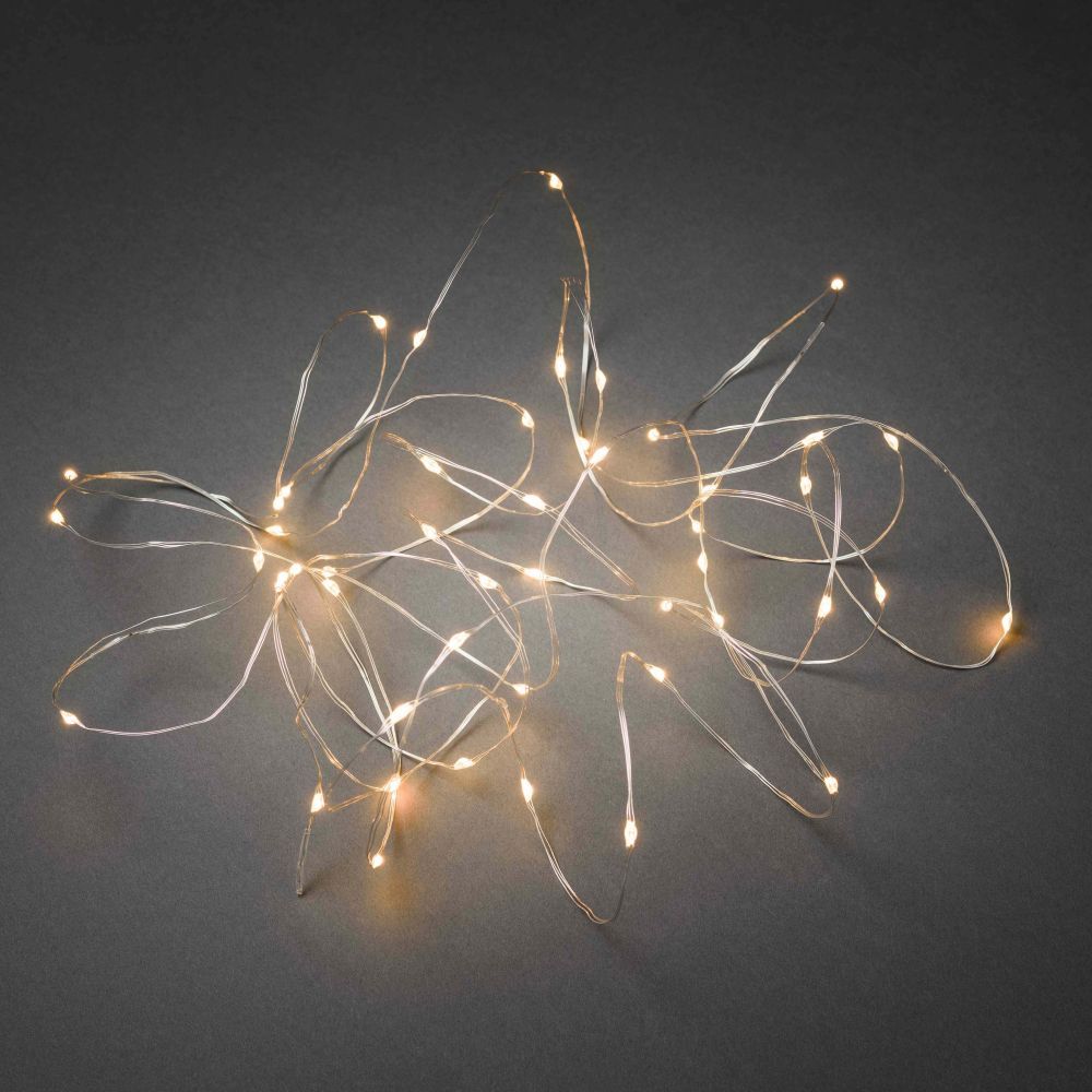 Konstsmide Weihnachtsbeleuchtung  LED Tropfenlichterkette 200er silberfarben Draht