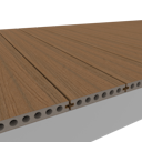 Vorschaubild NewTechWood Deluxe Vintage WPC-Terrassendiele Hohlkammer Teak  23 x 138 mm