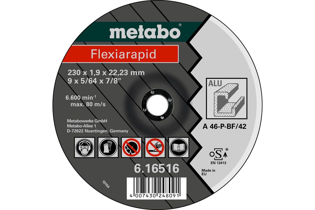 Metabo Flexiarapid 230 x 1,9 x 22,23 mmAluTrennscheibeForm 42