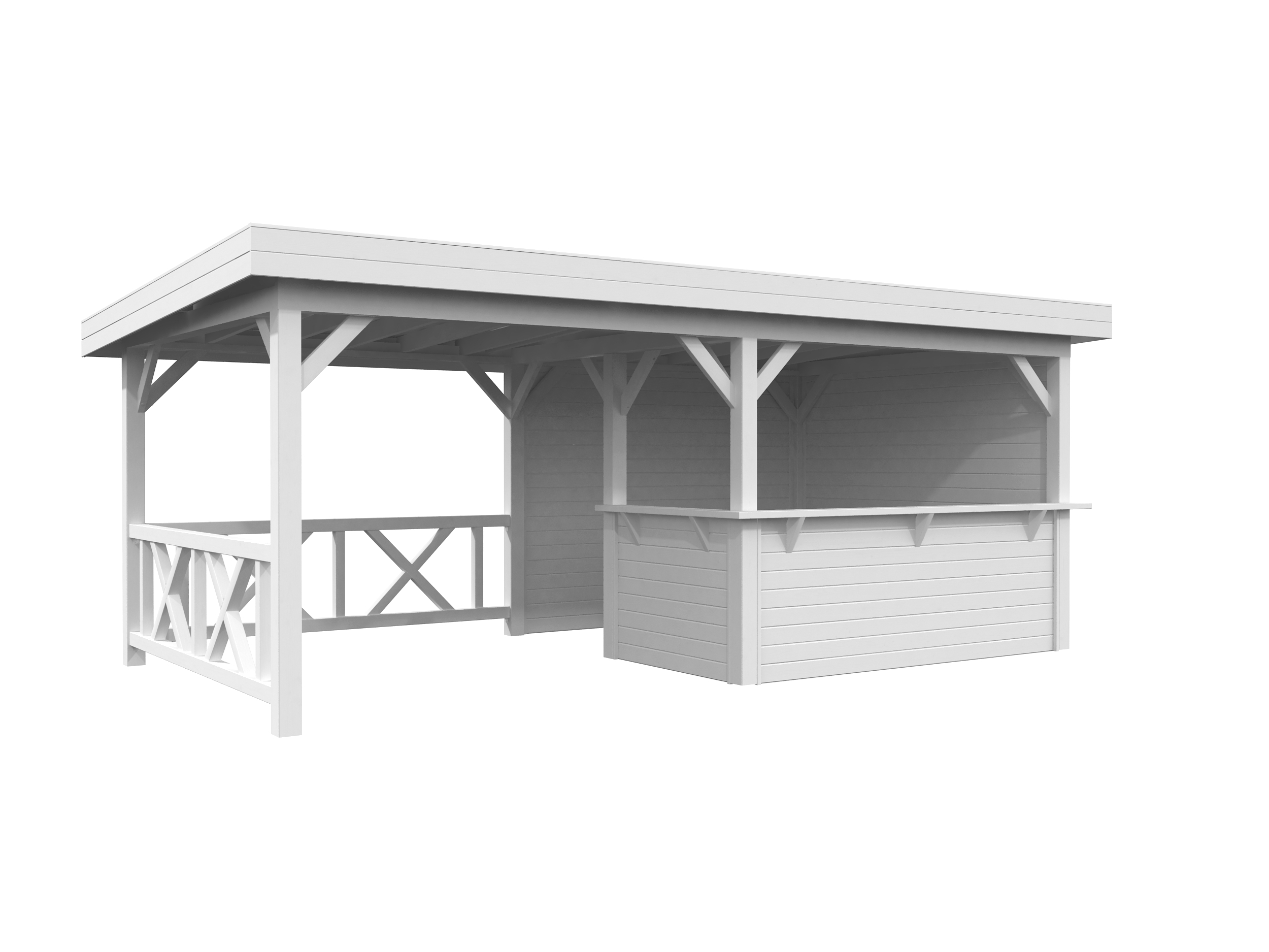 Palmako Carport/Pavillon Connect Lenna 16,6 m² SET 310 weiß lackiert