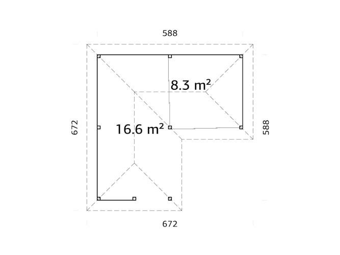 Palmako Pavillon Bianca 24,9 m² Set 209 Slide - 28 mm