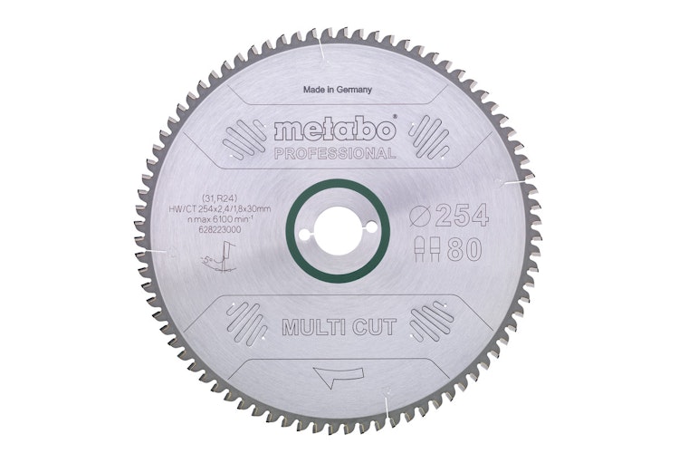 Metabo Sägeblatt "multi cut - professional"250x2,8/1,8x30Z80 WZ10°