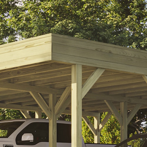 Weka Doppelcarport mit Vorbereitung zur Dachbegrünung 644 x 718 cm - kesseldruckimprägniert