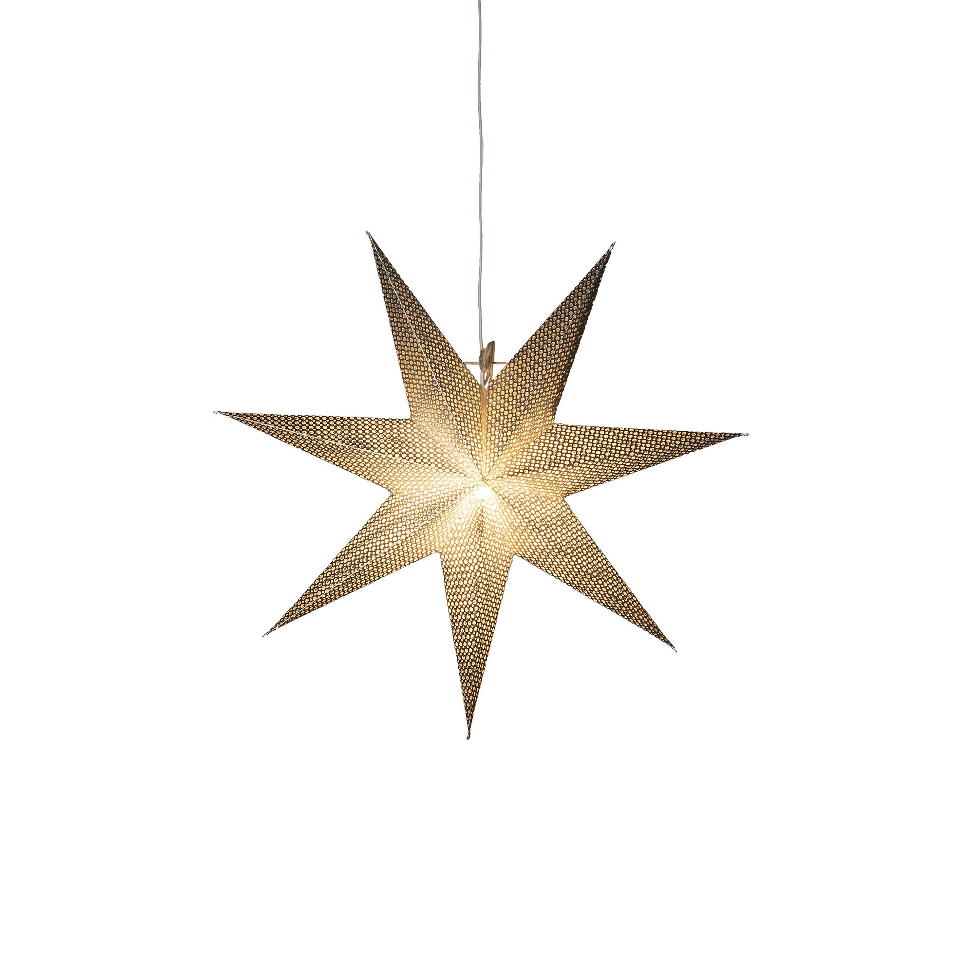 Konstsmide Weihnachtsbeleuchtung  Silberner Papierstern perforiert 7 Zacken 60cm