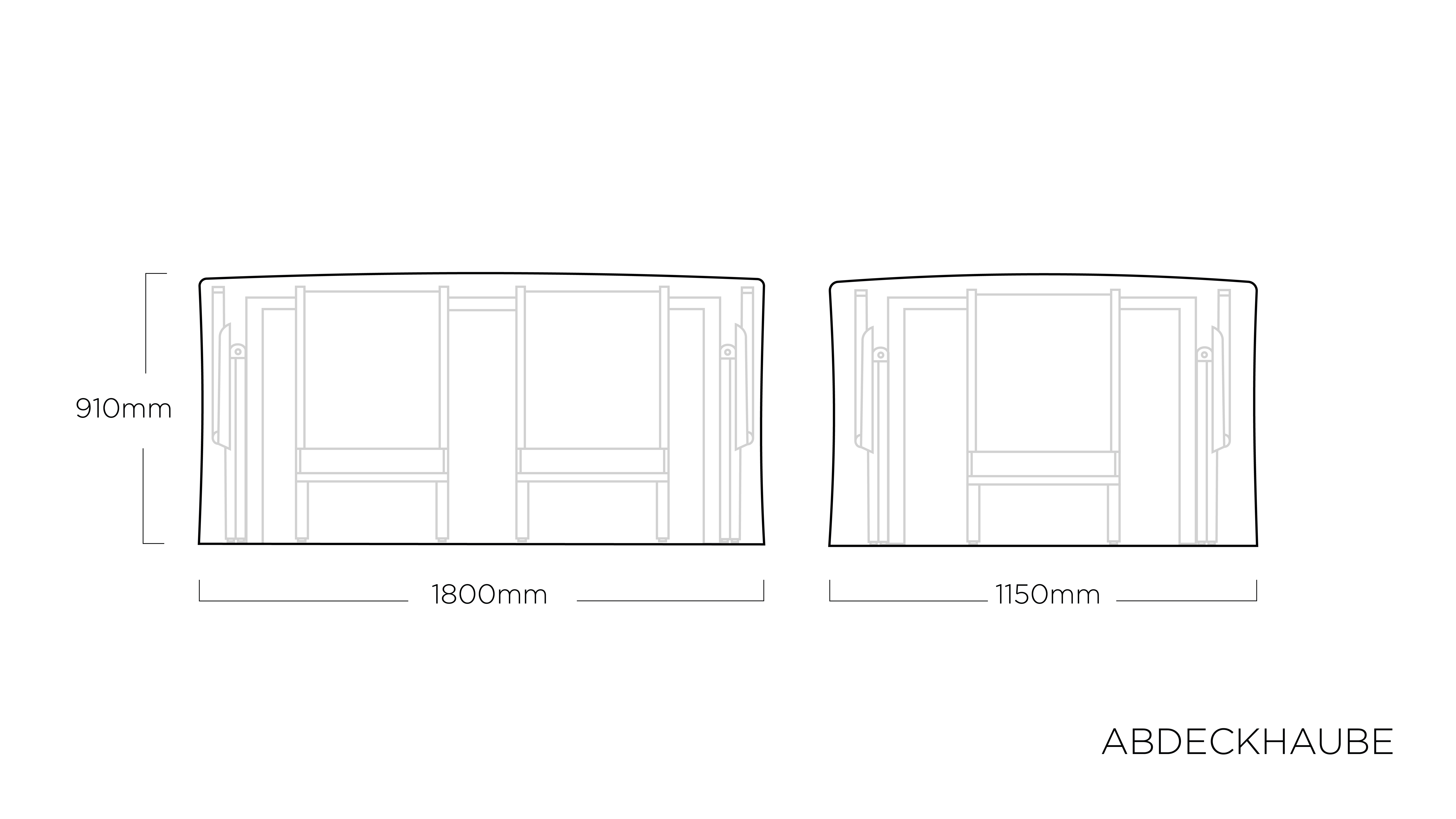 Kettler Abdeckhaube für Sitzgruppe Tisch 160 x 95 cm + 6 Sessel