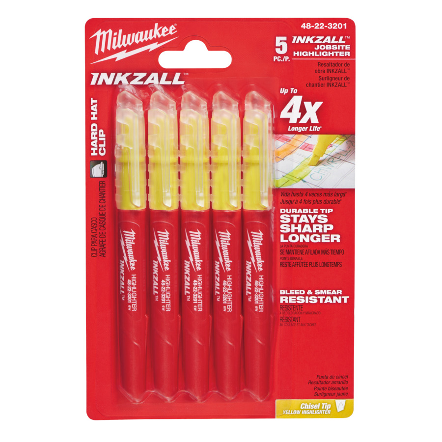 Milwaukee INKZALL Leuchtmarker gelb (5pc) 48223201