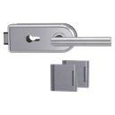 Vorschaubild Griffwerk CLASSICO 1.0 -Edelstahl matt Ganzglastürbeschlagset -3-teiliger Bandsatz -mit Griff LUCIA PROF EM -PZ