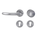 Vorschaubild Griffwerk ULMER GRIFF PROF | DESIGN MANUFAKTUR FS -Edelstahl matt -Rosettengarnitur -Schraubt. -Knopf R2 -WL -Stift 9mm -TS 38-50mm