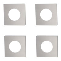 Griffwerk Außen-Rosettensatz -Samtgrau QUADRAT -BB/WC -4 Stück -Höhe: 10,5mm