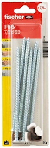 FISCHER Fensterrahmenschrauben FFS 7,5x152 K Senkkopf (6 Stück) 532747