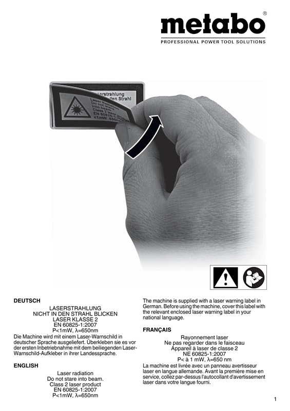 Bedienungsanleitung fÃ¼r Metabo KappsÃ¤ge KGS 315 Plus