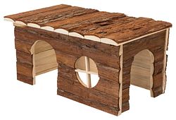 TRIXIE Haus Jerrik, Zwergkaninchen, Rindenholz, 40 × 20 × 23 cm