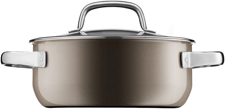 WMF Fusiontec Mineral Bratentopf mit Glasdeckel, 20 cm, Dark Brass