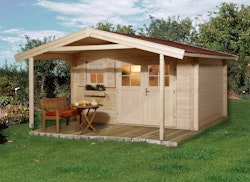 Weka 45 mm Gartenhaus 136 A mit Vordach (200 cm)