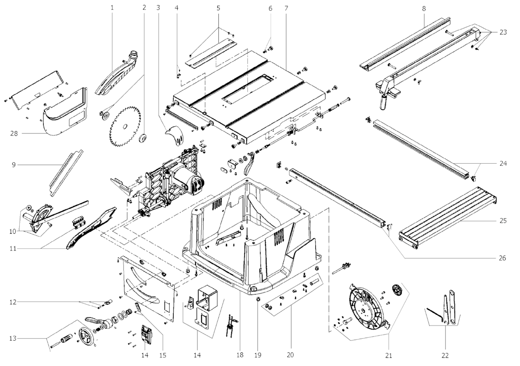 Explosionszeichnung Ersatzteile