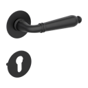 Vorschaubild Griffwerk CAROLA PIATTA S -Graphitschwarz Rosettengarnitur rund -Flachrosette -PZ TS 37-45mm