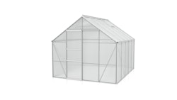 Vitavia Gewächshaus Merkur 8300 inkl. 2 Dachfenstern - 8,3 m² -Alu-blank eloxiert-4 mm Hohlkammerplatten