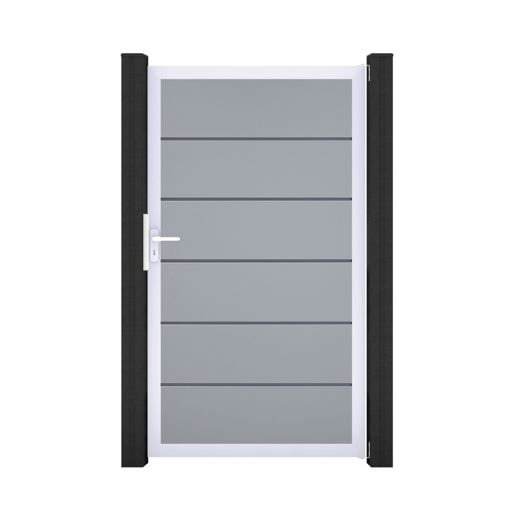 GroJa BasicLine PVC Stecksystem Premium Universal Einzeltor mit Alurahmen silbergrau