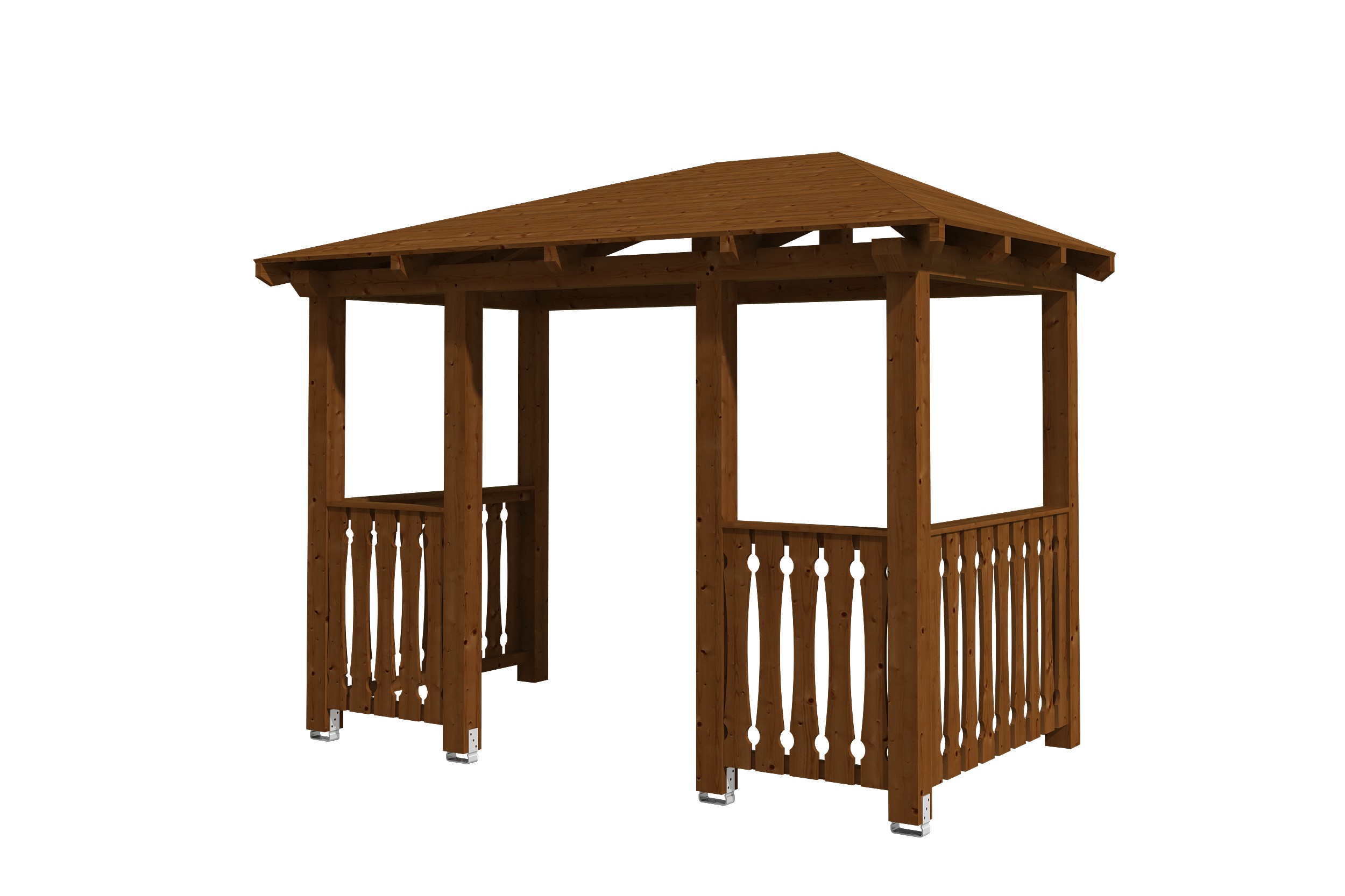 Skan Holz Walmdach Vordach Doppeltür Wismarnussbaum Typ 8