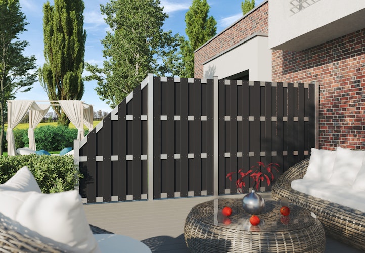 T&J ELDENA WPC/ALU Sichtschutzzaun 900 x 1800/900 mm