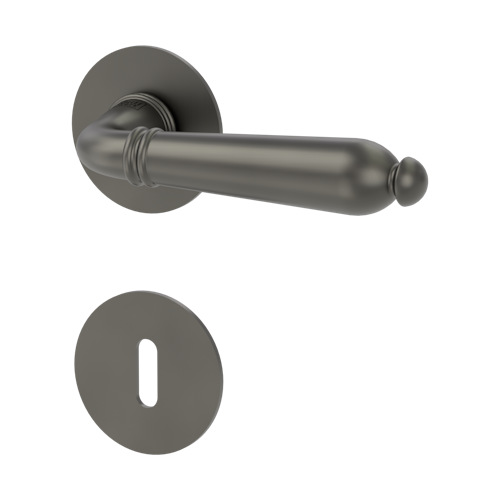 Griffwerk CAROLA PIATTA S -Kaschmirgrau Rosettengarnitur rund -Flachrosette -BB TS 37-45mm