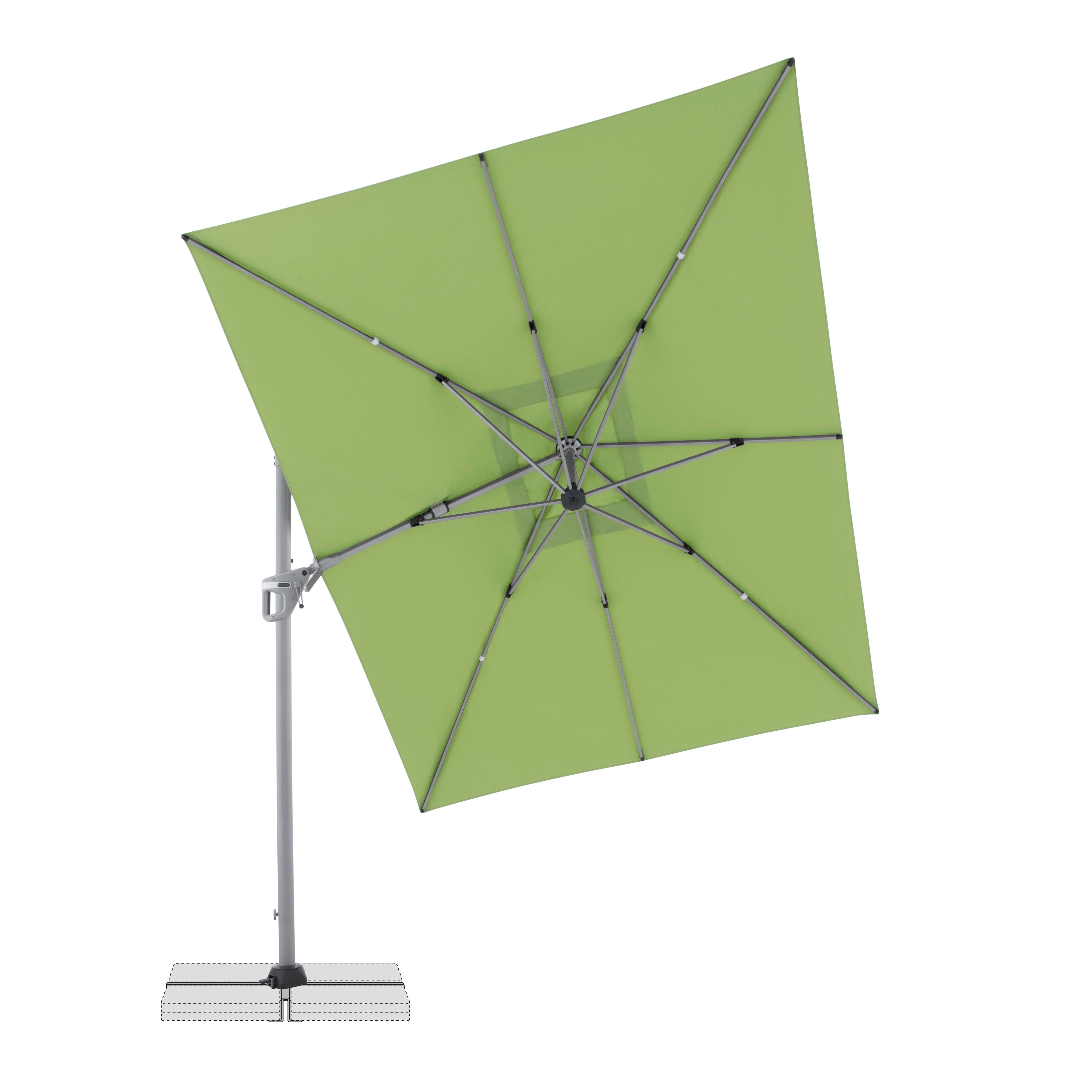 doppler Pendelschirm ACTIVE 260 x 350, Aluminium Silber / 100 % Polyester 180 g/m²