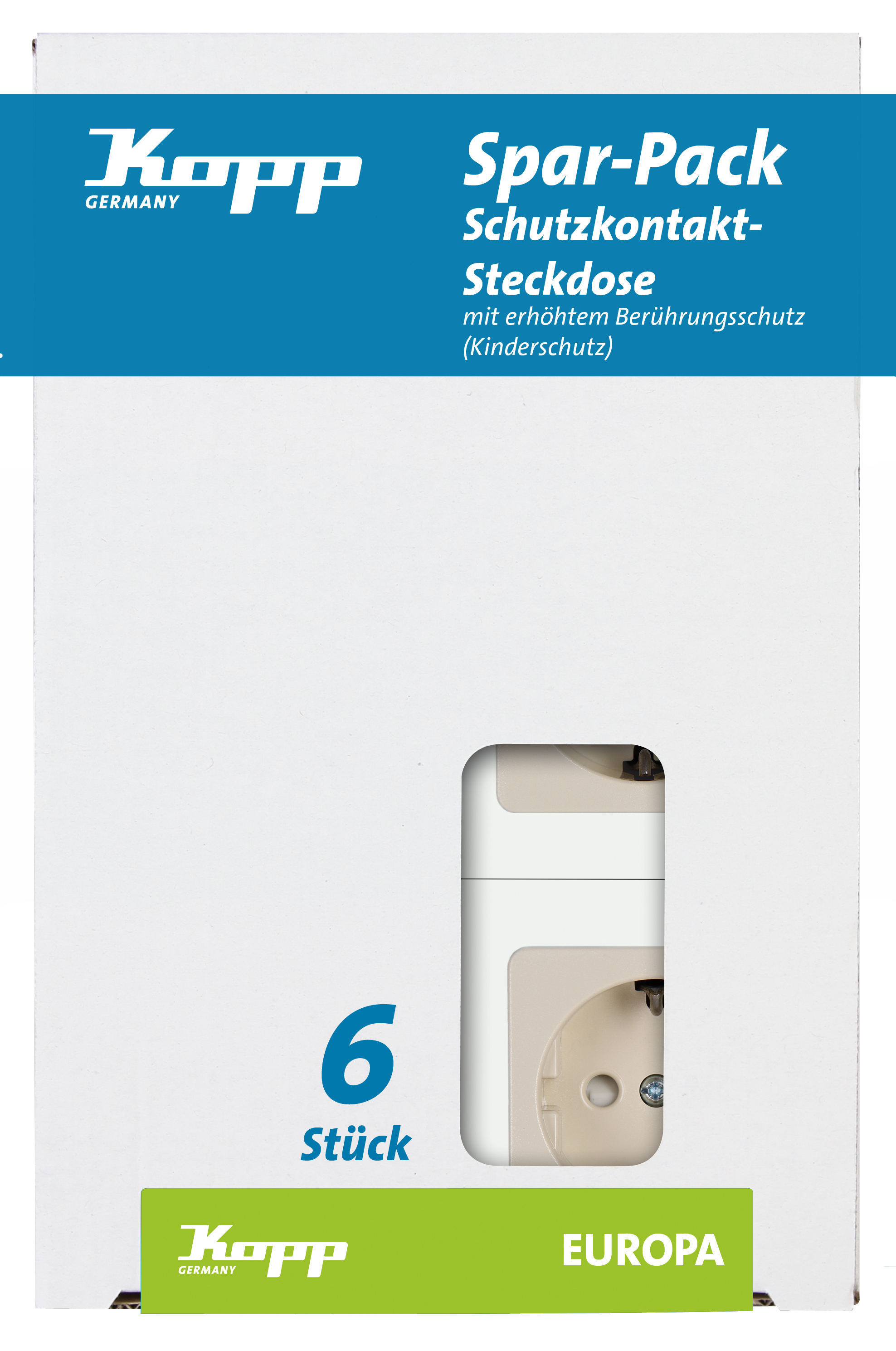 Kopp Schutzkontakt- Steckdose EUROPA creme-weiß PROFI-PACK