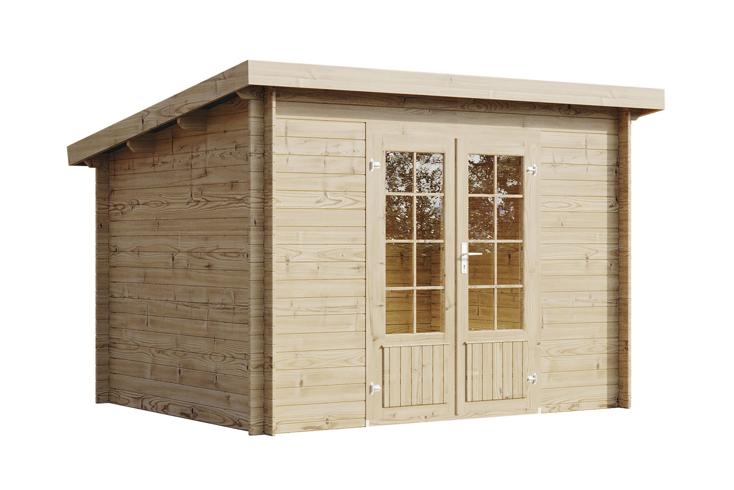 Wolff Finnhaus Gartenhaus Luca 3024 - 28mm Ohne Fußboden / Fundamenthölzer