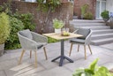 Diamond Garden Tisch SHEFFIELD 80 x 80 cm, Edelstahl Dunkelgrau / Recycled Teak