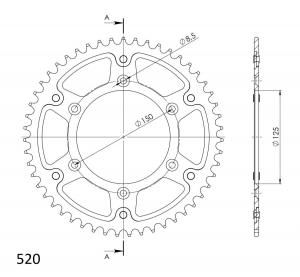 Supersprox Stealth-Kettenrad 520 51Z (Rot)