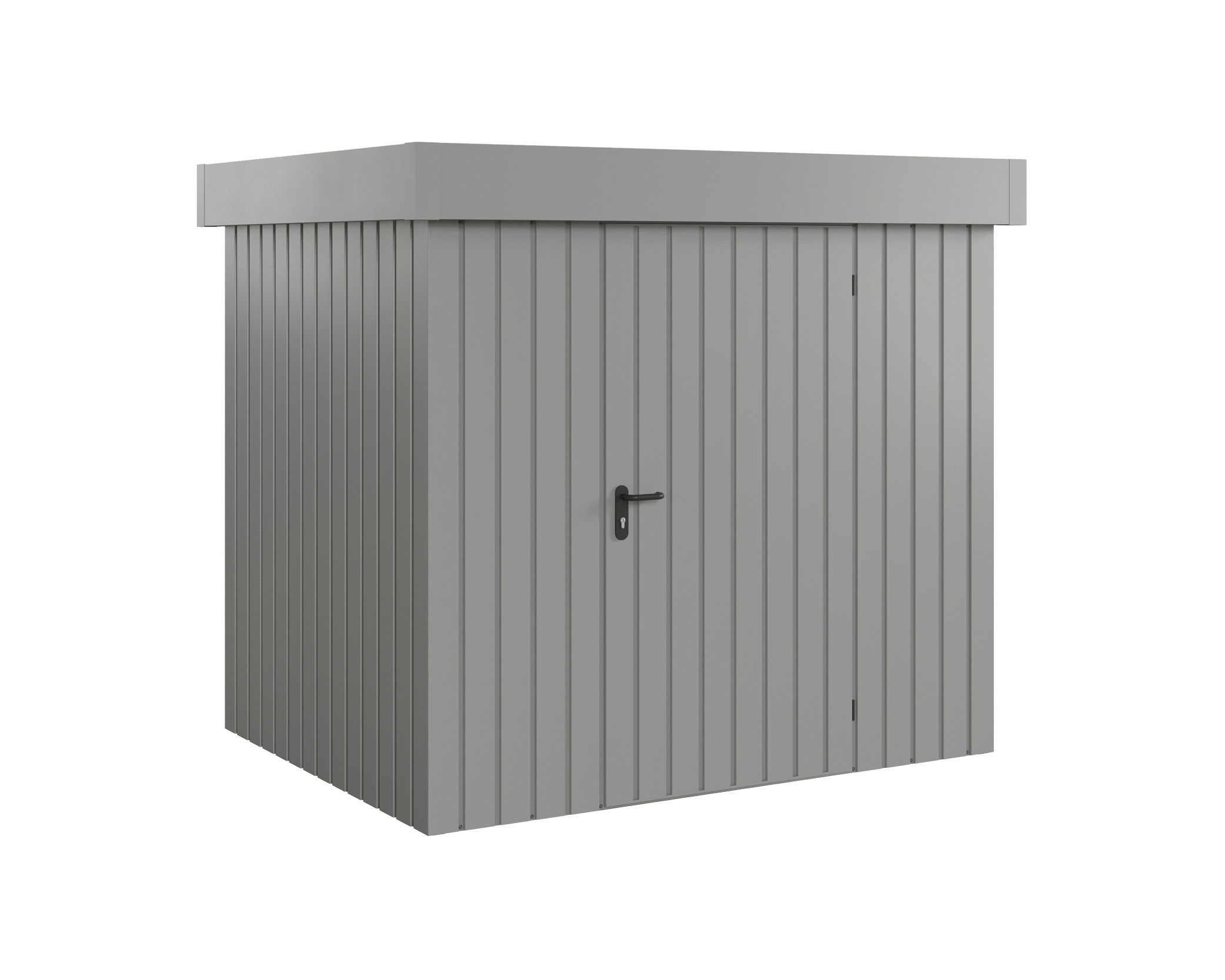 Hörmann Metall-Gerätehaus EcoStar EuroLine EFD mit Flachdach B 214 x T 166 cm (EFD 4), Motiv Modern (mit schmalen Lamell...