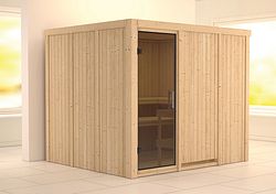 Karibu Sauna Gobin mit Fronteinstieg 68 mm inkl. gratis Zubehörpaket im Wert von 126,96€