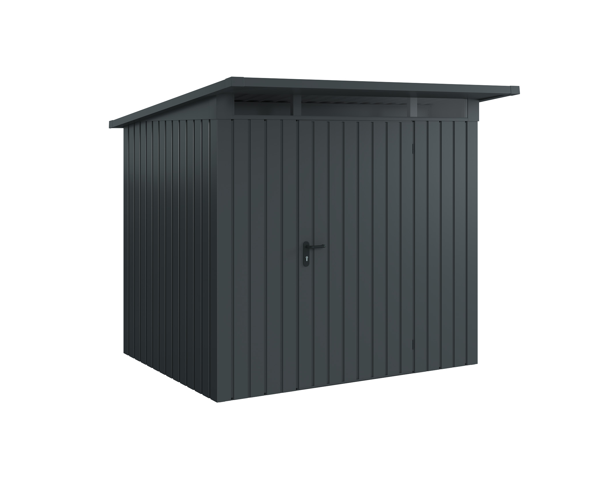 Hörmann Metall-Gerätehaus EcoStar EuroLine EPD mit Pultdach B 214 x T 166 cm (EPD 4) Motiv Modern (mit schmalen Lamellen...