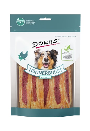 DOKAS Hühnerbrust mit Ente 220 Gramm Hundesnacks