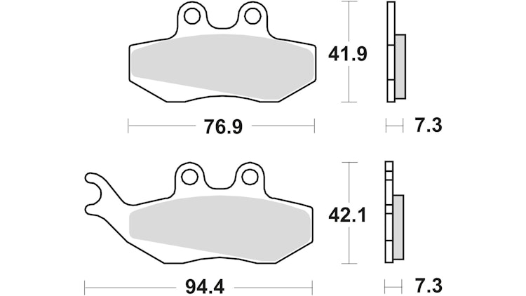 TRW Bremsbelag Typ EC Organisch mit ABE, Bremsbelag "MCB 664" Satz