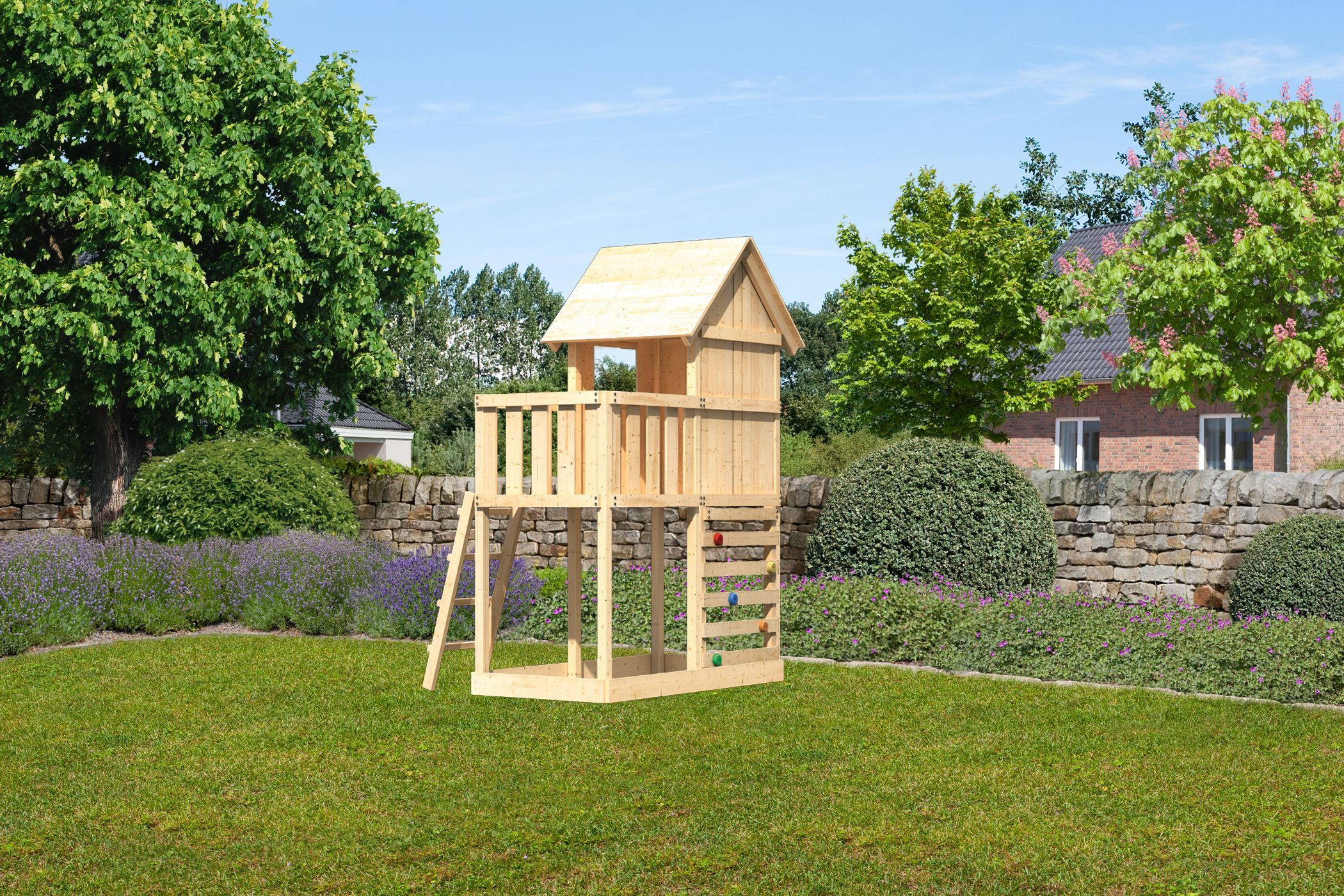 Akubi Stelzenhaus Frieda mit Kletterwand