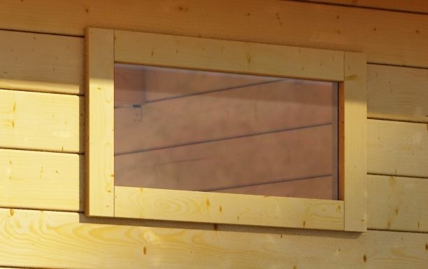 Karibu längliches feststehendes Fenster für 38 mm Wandstärken 85 x 44 cm