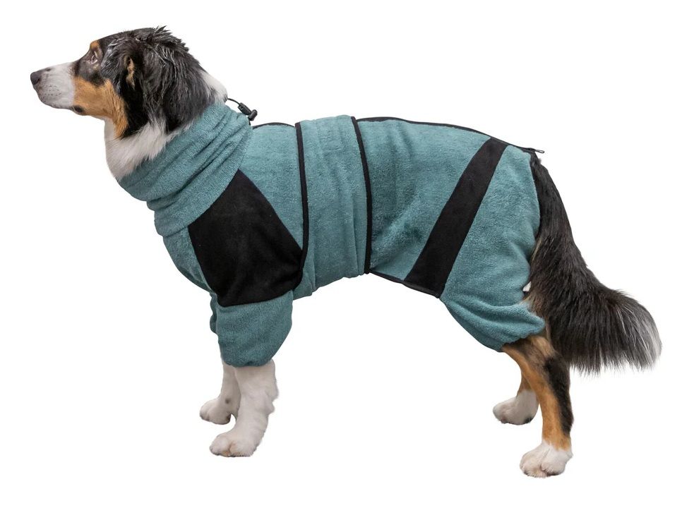 TRIXIE Bade- und Hausoverall für Hunde, Frottee, petrol