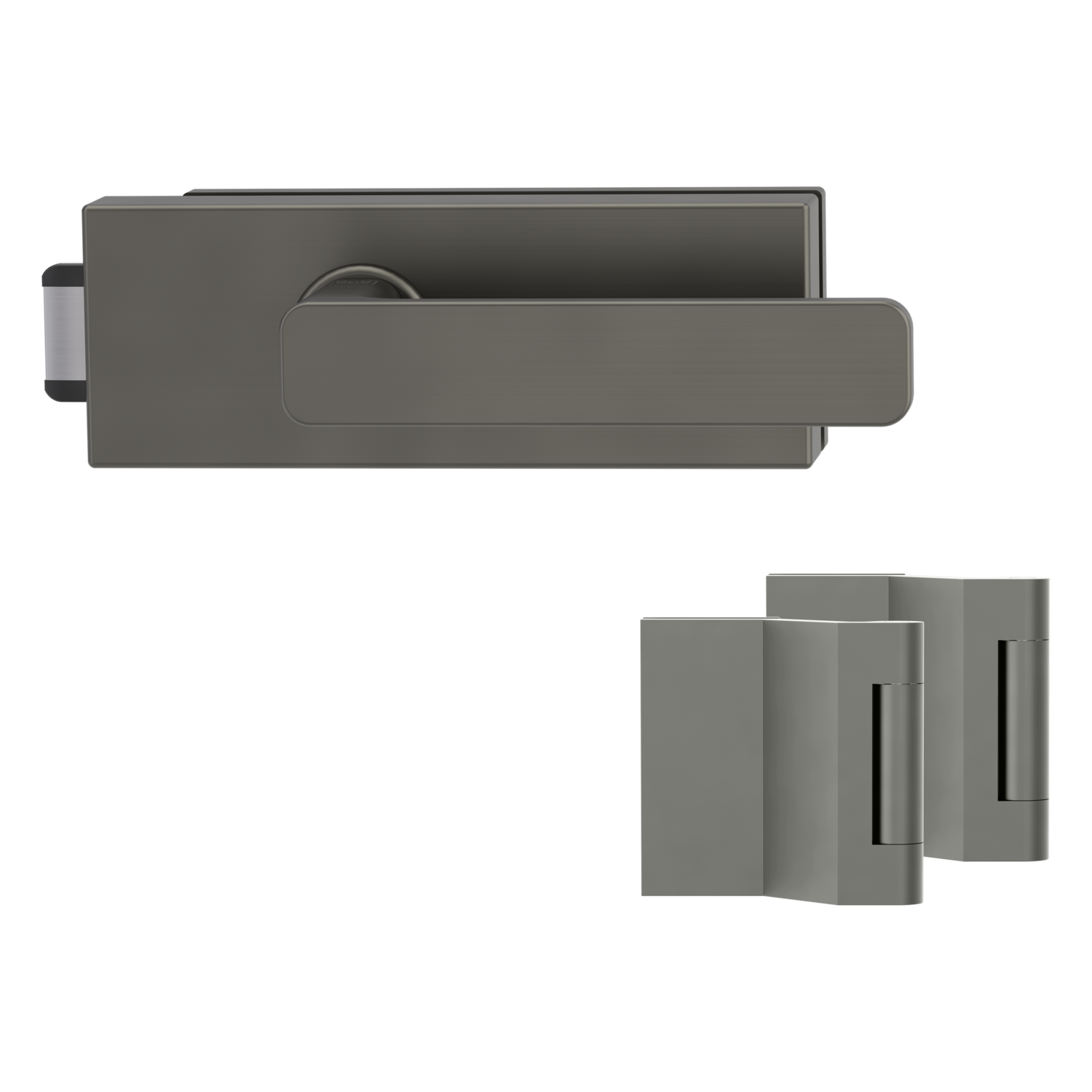 Griffwerk Glastürbeschlag PURISTO S mit Griff VAYA 265 MINIMAL MODERN unverschließbar Flüster 3-tlg. Bänder VAYA 265 MIN...