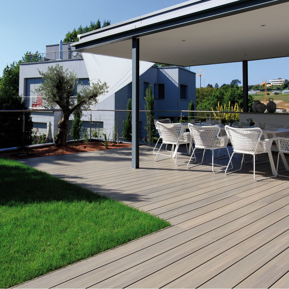 Fiberdeck Premium WPC-Terrassendiele RHK Light grey 23 x 138 mm