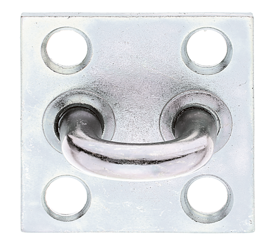 Alberts® Öse auf Platte, galvanisch verzinkt, dickschichtpassiviert, LxB Platte 50x50 mm 348519