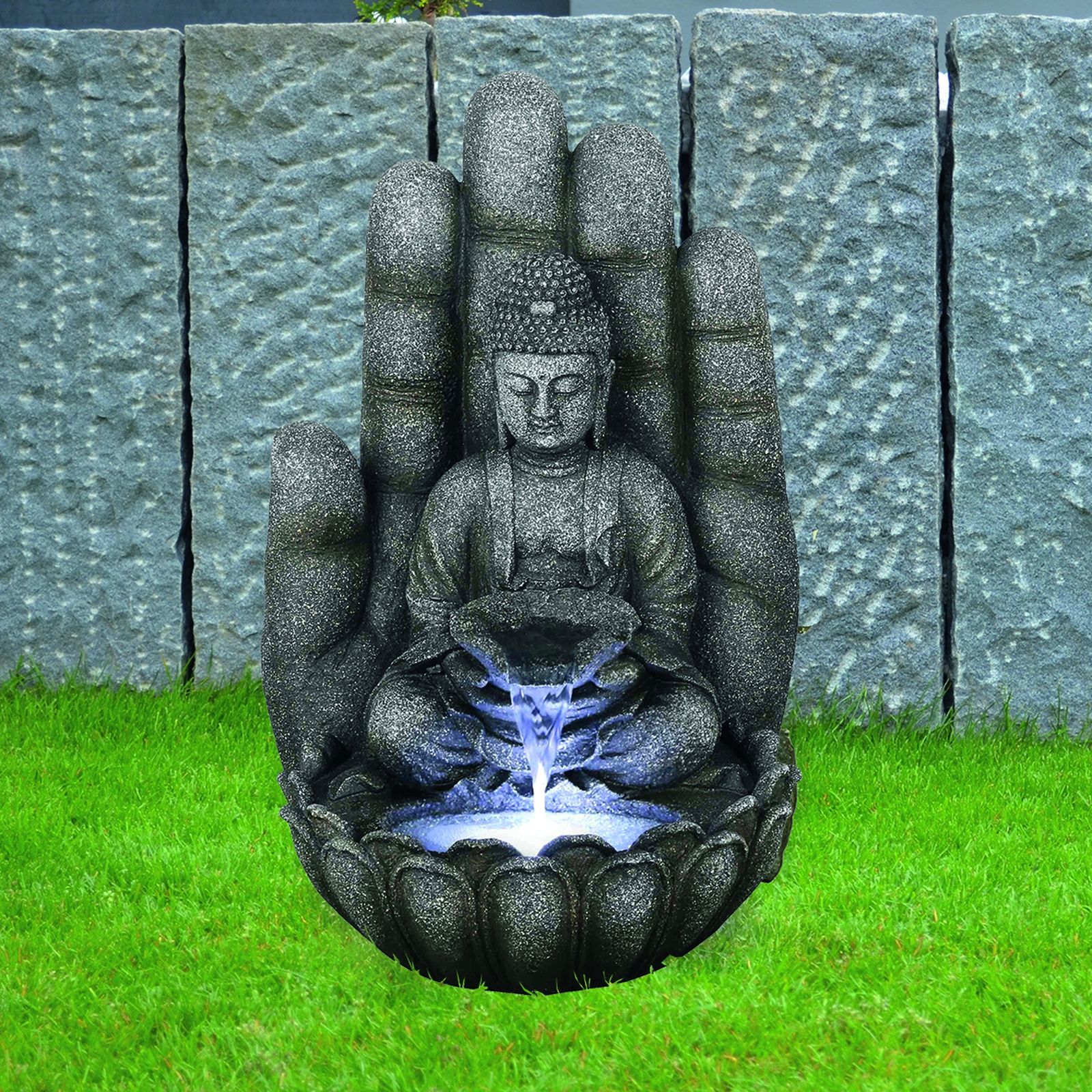Gardenforma Wasserspiel Buddha Calm, Polyresin inkl. Pumpe