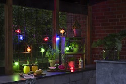 Konstsmide Ganzjahresbeleuchtung  LED Biergartenkette bunt 80 warmweiße Diode